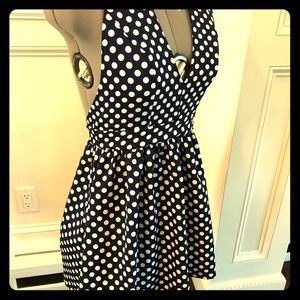 Retro Vintage Polka Dot Halter Mini Dress Size S